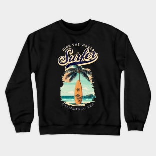 Out For Summer, Hello Summer Funny Surfer Riding Surf Surfing Lover Gifts Crewneck Sweatshirt